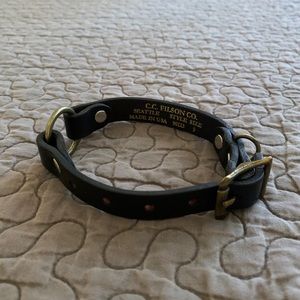 Filson Leather & Brass Collar for Puppy/Small Dog